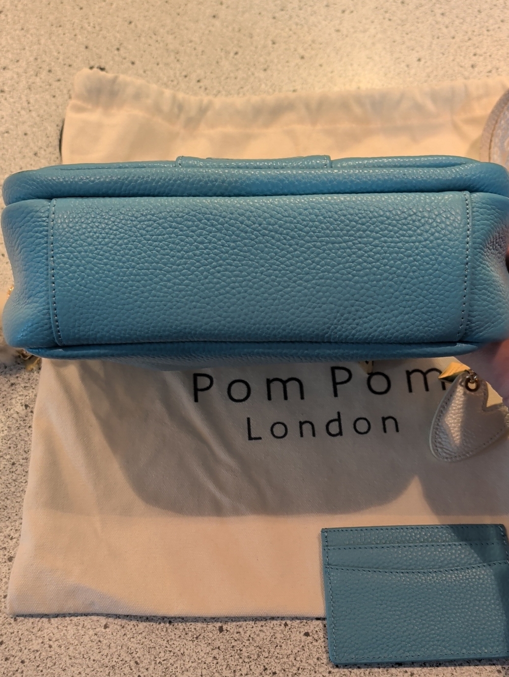 Pom Pom London Cabana Blue Original Plus Leather Crossbody Bag w/ Accessories - Picture 9 of 16